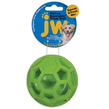 JW Pet Company 43510 Treat N Squeak Toy for Pets, Assorted (Red/Green/ Blue)