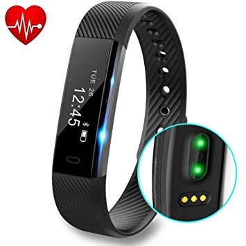 LENDOO Fitness Tracker with Heart Rate Monitor Fitness Watch as Pedometer Steps Tracker Calorie Counter Sleep Monitor StopWatch Smart Bracelet for All IPhone &Android Phones