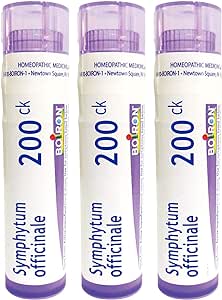 Boiron Symphytum Officinale 200ck Homeopathic Medicine for Bone Trauma - Pack of 3 (240 Pellets)