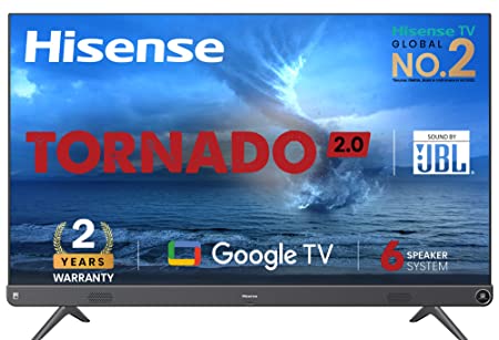 Hisense 126 cm (50 inches) Tornado 2.0 Series 4K Ultra HD Smart LED Google TV 50A7H (Metal Gray)