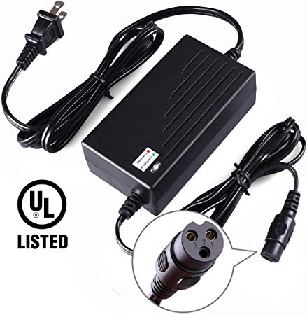 LotFancy 36V 1.5A Scooter Battery Charger for Razor Mini Pocket, Boreem Jia 601-S 602-D, Minimoto Maxii ATV, Go Kart, Jeep, Dune Buggy, Motocross XRF500, Freedom 945 959, UL Listed, 8.9FT Cable