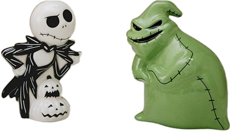 Disney Decorations Nightmare Before Christmas Jack and Oogie Salt and Pepper Shaker | Kitchen Accessories | Official Disney Licensee