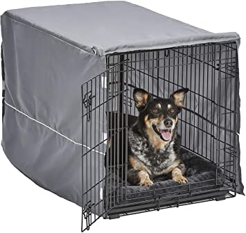 New World Double Door Dog Crate Kit | Dog Crate Kit Includes One Two-Door Dog Crate, Matching Gray Dog Bed & Gray Dog Crate Cover, 36-Inch Kit Ideal for Medium Dog Breeds