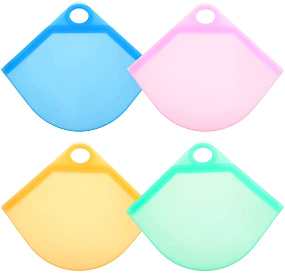 4 Pieces Silicone Face Cover Storage Case Silicone Face Cover Storage Clip Holder Face Cover Case Foldable Storage Bag for Face Cover Pollution Prevention