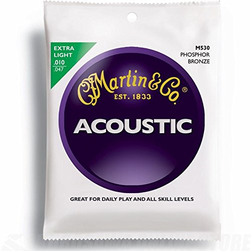 Martin M530 Phosphor Bronze Acoustic Guitar Strings, Extra Light