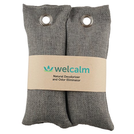 Welcalm Natural Deodorizer and Odor Eliminator - Activated Charcoal Smell Absorber for Shoes, Boxing Gloves and Gym Bags - Stink and Bacteria Remover