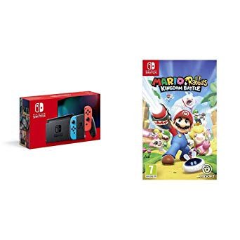 Nintendo Switch (Neon Red/Neon blue)   Mario   Rabbids Kingdom Battle (Nintendo Switch)