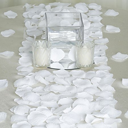 BalsaCircle 4000 Silk Rose Artificial Petals Supplies Wedding Decorations - White