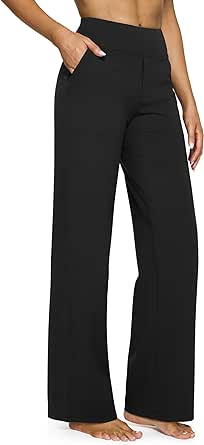 G4Free Wide Leg Pants for Women Yoga Dress Pants with Pockets High Waist Work Business Casual Sweatpants