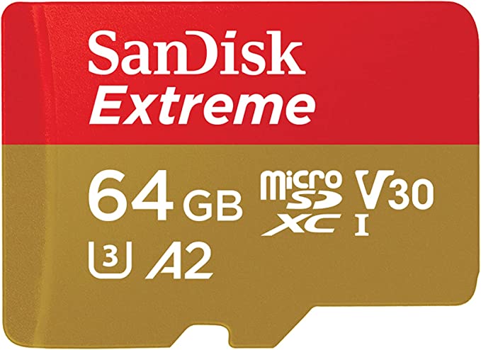 SanDisk 64GB Extreme microSDXC card   SD adapter   RescuePRO Deluxe, up to 170MB/s, with A2 App Performance, UHS-I, Class, 10, U3, V30