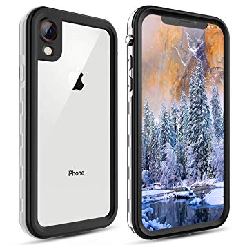 FXXXLTF Case for iPhone XR, Full-Body Protective Slim Case with Built-in Screen Protector Waterproof Shockproof Snowproof Clear Cover Case for iPhone XR (6.1 Inch)