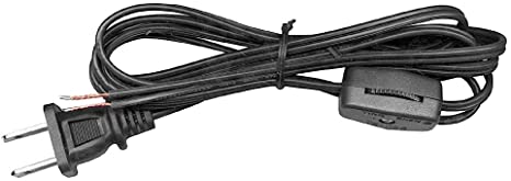 National Artcraft Lamp Cord Set Has Rotary Switch & Stripped Ends Ready for Wiring - 8 Ft. Black (Pkg/1)