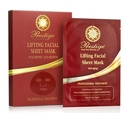 Face Mask Sheet Facial Slimming Hyaluronic Acid Booster Dead Sea Minerals Lifting Anti-Aging Professional Treatment Made in Israel New Formula Prestige