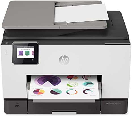 HP OfficeJet Pro 9020 All-in-One Wireless Printer, with Smart Tasks & Advanced Scan Solutions for Smart Office Productivity, Works with Alexa (1MR78A)