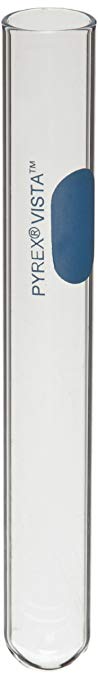 Corning Pyrex 70820-22 Borosilicate Glass Round Bottom 50mL Vista Reusable Rimless Culture Tube, 22mm OD x 175mm Length, Clear (Pack of 50)