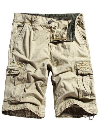 WenVen Men's Cotton Twill Cargo Shorts Outdoor Wear Lightweight