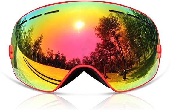 Ganzton Ski/Snowboard Goggles, Double Lens, UV Protection, Anti-Fog, for Men / Women / Boys / Girls