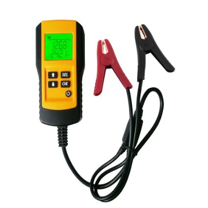 Digital 12V Car Battery Tester Automotive Battery Load Tester and Analyzer Of Battery Life Percentage,Voltage, Resistance and CCA Vlue For Flood, Gel, AGM, Deep Cycle Battery