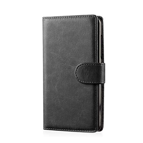 32nd Book Wallet PU Leather Flip Case Cover for Motorola Moto E2 (2015), Design with Card Slot and Magnetic Closure - Black