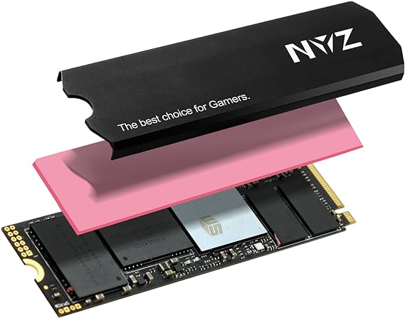 NYZ E2000 2TB PCle 3.0 SSD M.2 Solid State Drive Nvm Express - with Heatsink, Up to 3400MB/s, SLC Cache, Compatible with Laptop and PC Desktops