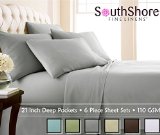 Southshore Fine Linens 6 Piece - Extra Deep Pocket Sheet Set - STEEL GRAY - Queen