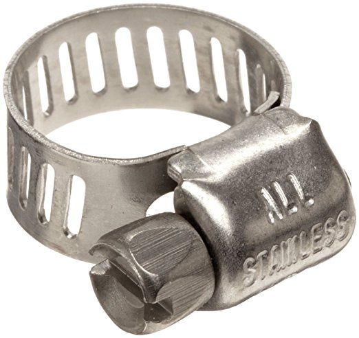 Precision Brand M4S Micro Seal, Miniature All Stainless Worm Gear Hose Clamp, 7/32" - 5/8" (Pack of 10)