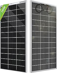 ECO-WORTHY Bifacial Panel Solar 195W 12V Monocristalino Eficiencia Placa Solar Fotovoltaico para RV Campervan Balcon Sistema de Panel Solar Fuera de la Red