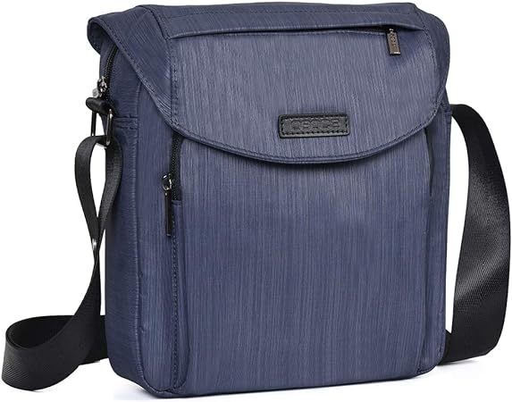 OSOCE Shoulder Bag, Crossbody Bags with Adjustable Strap, Messenger Bag with Zipper Handbag Purse for Men and Women (Navy M)