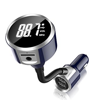 Bluetooth FM Transmitter, LDesign Wireless In-Car FM Adapter Car Kit with USB Car Charging for iPhone, Samsung, LG, HTC, Nexus, Motorola, Sony Android Smartphone (Bluetooth 4.2)
