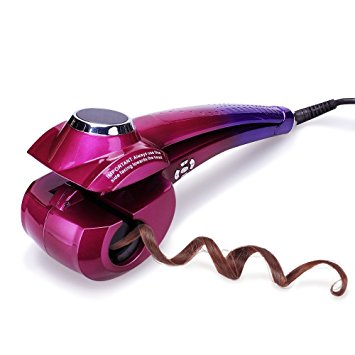 OSIR Professional Automatic Studio Salon Ceramic Hair Curler with Negative Iron and LCD Display -- a Better Hair Style Maker (Flash Purple)