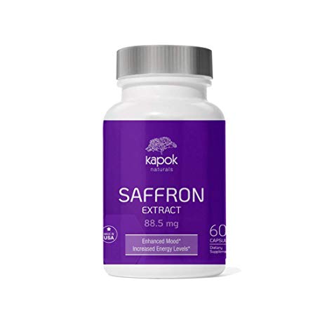 Kapok Naturals Organic Saffron Capsules (Veggie Caps) 60 Day Supply. Saffron Supplement elevates Mood and Our Saffron Extract (NonGMO) Acts as an Appetite Suppressor!