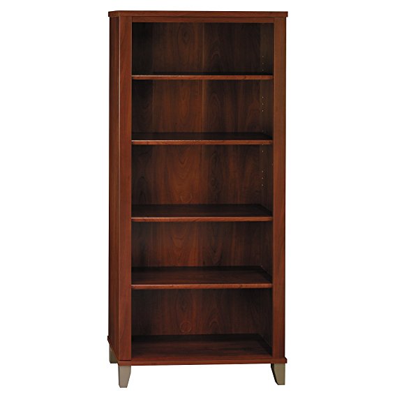 Bush Furniture Somerset 5 Shelf Bookcase in Hansen Cherry