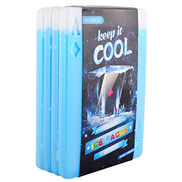 OICEPACK Ice Packs,Cool Packs for Cooler,Ice Pack for Lunch Box,Ice Packs for Cooler,Slim Reusable Cooler Ice Pack Long Lasting Freezer Ice Packs,Gel Cool Pack Medium Poker Design Set of 4 (Diamond)
