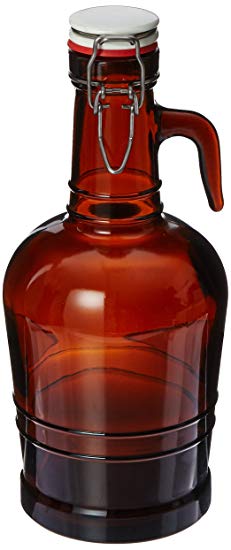 2 Liter Growler with Glass Handle- Amber