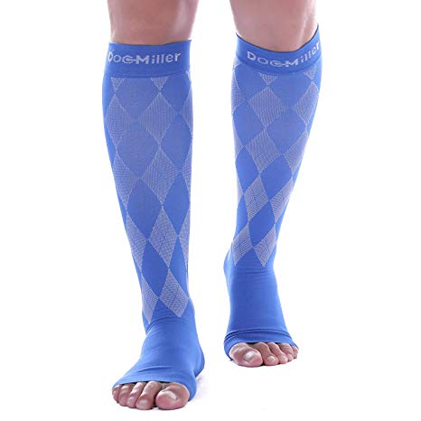 Doc Miller Premium Compression Socks 1 Pair 20-30mmHg Support Argyle Colors Graduated Pressure Recovery Circulation Varicose Spider Veins Airplane Maternity Stockings Opaque (in M L XL)