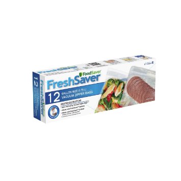 FoodSaver FreshSaver Vacuum Zipper 12 Gallon Bags FSFRBZ0316-33R