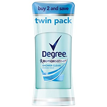 Degree Women Antiperspirant Deodorant Stick, Shower Clean 2.6 oz, Twin Pack
