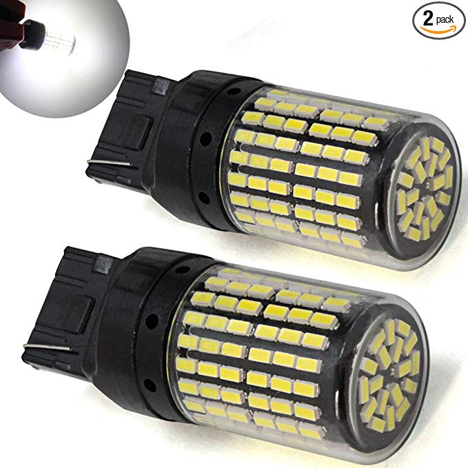 7440 T20 LED Bulb White Reverse Lights Turn Signal Canbus 7441 7443 7444 992 W21W 144 SMD 1200 Lumens Projector For Backup Tail Lights Super Bright(Pack of 2)