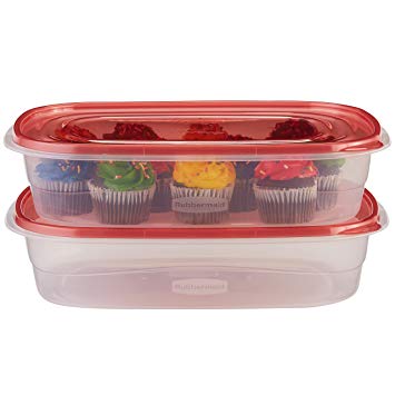 Rubbermaid TakeAlongs Large Rectangular Food Storage Containers, 1 Gallon, Tint Chili, 2 Count 1953766