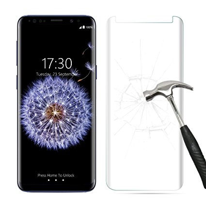 Galaxy S9 Plus Screen Protector, Rusee Tempered Glass 3D Screen Protector for Samsung Galaxy S9  Plus, 9H Hardness, Bubble Free, Anti-Fingerprint, Anti-Scratch, Touch Sensitive, HD Protective Film Guard Cover