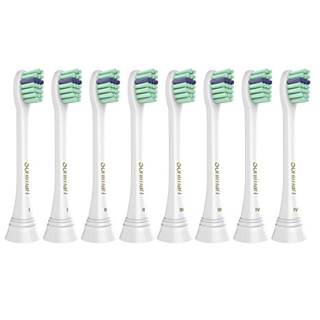 Sonimart Compact Replacement Toothbrush Heads for Philips Sonicare ProResults HX6023, fits Essence , Plaque Control, Gum Health, DiamondClean, FlexCare, HealthyWhite and EasyClean (8 pack)