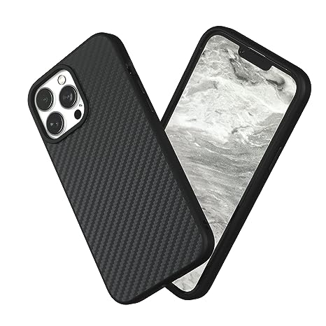 RhinoShield SolidSuit Polycarbonate Basic Case for iPhone 13 Pro Max (iPhone, 6.7, Carbon Fiber, Black, Carbon/Black)