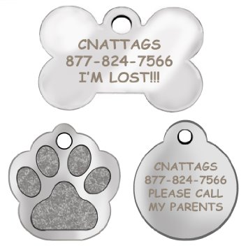 Stainless Steel | Dog Tags Pet Tags Engraved | Many Shapes to Choose From| by CNATTAGS (LIFE TIME WARRANTY)