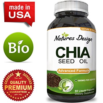 Pure Chia Seed Extract Capsules - Potent Supplement for Sleep Weight Loss Skin and Hair Health Suppress Appetite - Vitamins Omega 3 Fatty Acids Protein Soluble Fiber for Men and Women