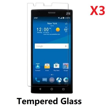 EVERMARKET Premium 2.5D 9H-Hardness Tempered Glass Screen Protector Flim for ZTE Zmax 2 Z958 - 3 Packs