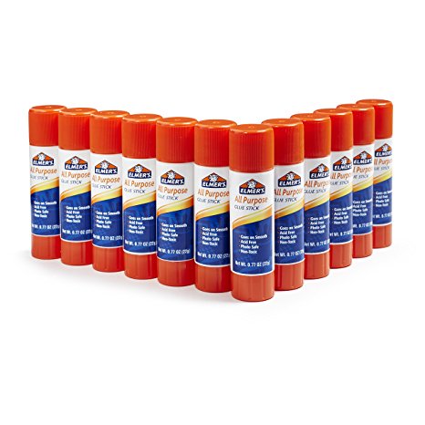 Elmer's All Purpose Glue Sticks, 12 Pack, 0.77-ounce sticks