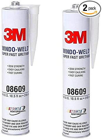 3M 08609 Window-Weld Super Fast Urethane Black Cartridge - 10.5 fl oz, 2 Pack