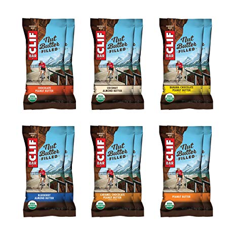 Clif Bar Filled Organic Energy Bar Variety Pack, 12 Count