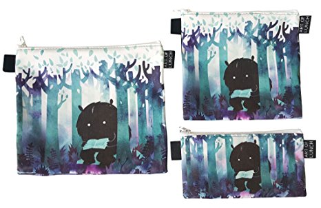 Reusable Sandwich & Snack Baggies by ART OF LUNCH - Set of 3 Designer Sandwich Bags, Art Supply Bags, Makeup Bags. Design by Michelle Li Bothe (Germany) - A Quiet Spot