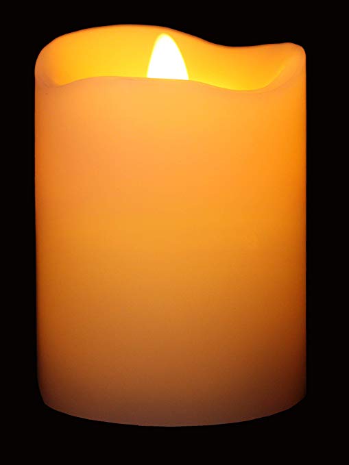 Flameless Candles (D 3" x H 4") Flickering Flame Effect, LED Pillar Candles Real Wax with Timer and Battery Operated and Remote to Buy Separately